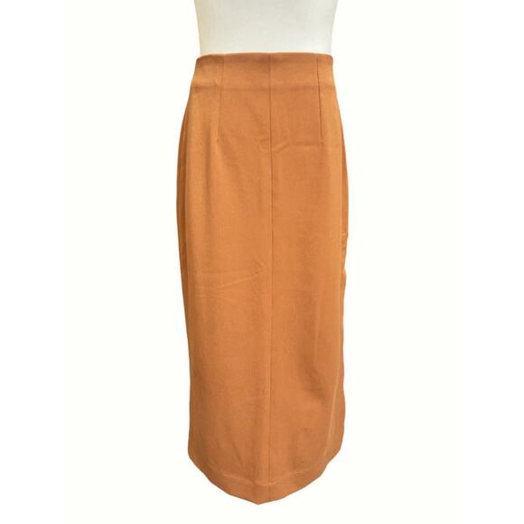 HAIGHT. Dresses & Skirts - HAIGHT. Midi Straight Skirt Side Slit Sz XS Tan Orange Preppy